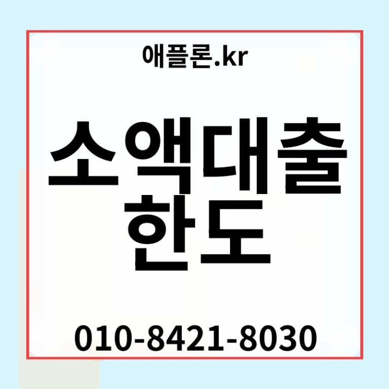 소액대출 한도 | 애플론.kr | 010-8421-8030
