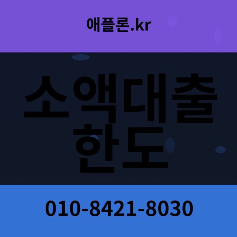 소액대출 한도 | 애플론.kr | 010-8421-8030