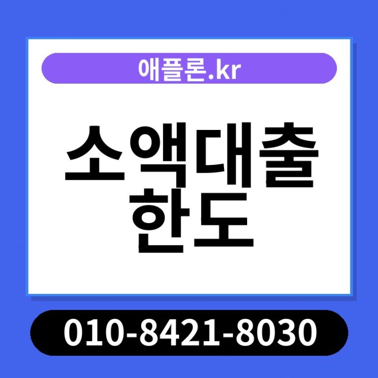 소액대출 한도 | 애플론.kr | 010-8421-8030