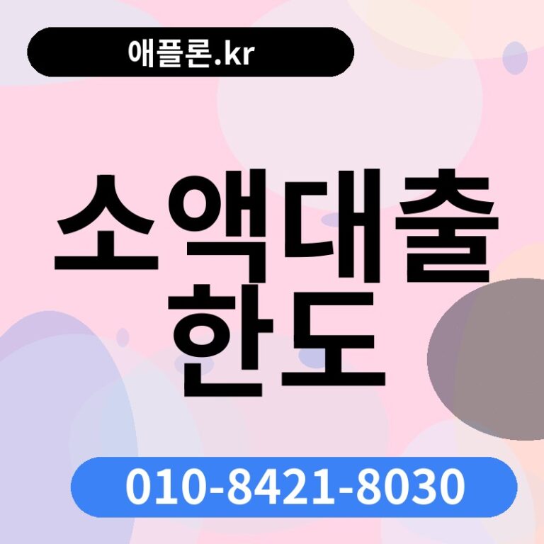 소액대출 한도 | 애플론.kr | 010-8421-8030