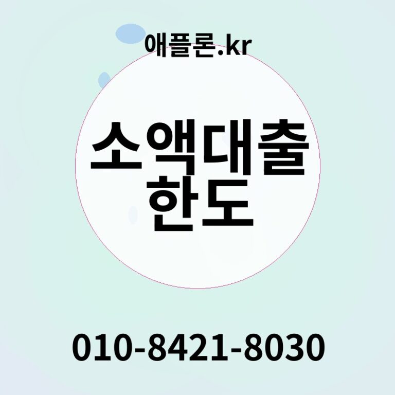 소액대출 한도 | 애플론.kr | 010-8421-8030