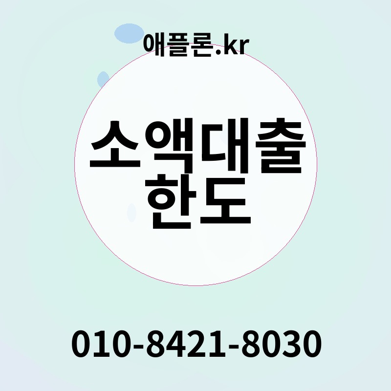 소액대출 한도 | 애플론.kr | 010-8421-8030