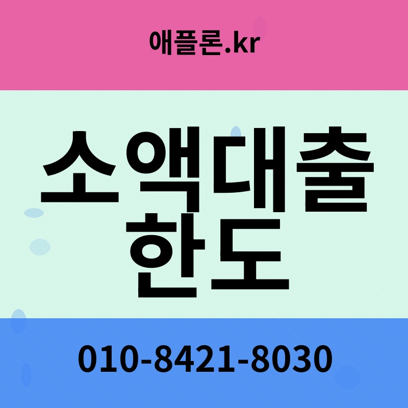 소액대출 한도 | 애플론.kr | 010-8421-8030
