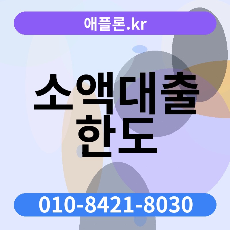소액대출 한도 | 애플론.kr | 010-8421-8030