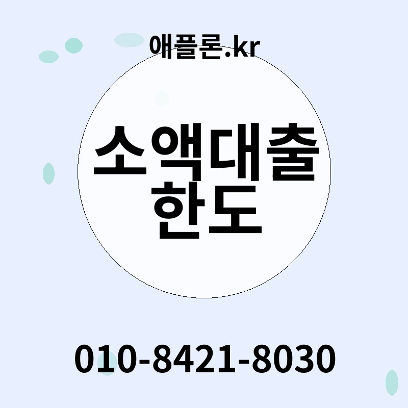 소액대출 한도 | 애플론.kr | 010-8421-8030