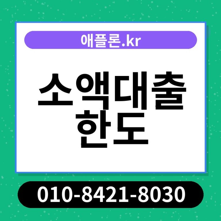 소액대출 한도 | 애플론.kr | 010-8421-8030