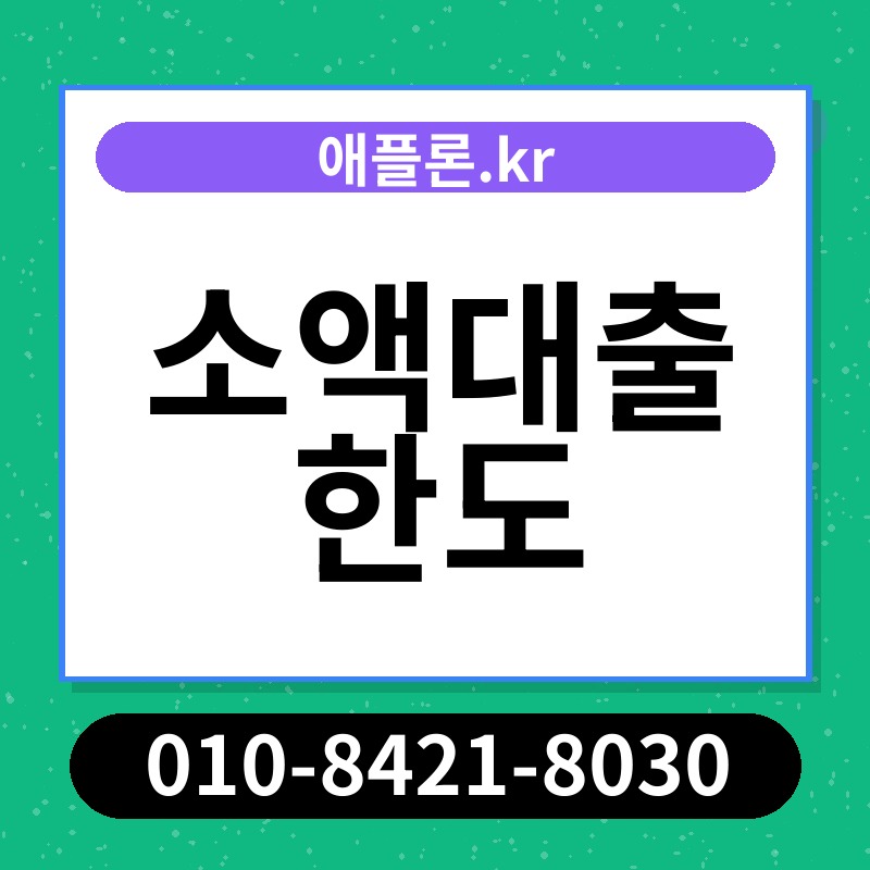 소액대출 한도 | 애플론.kr | 010-8421-8030