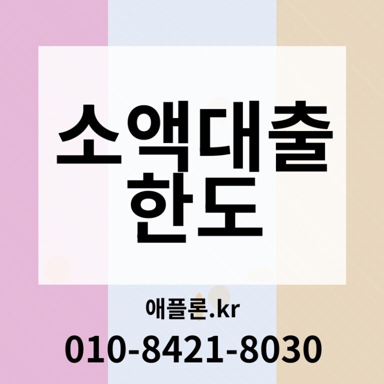 소액대출 한도 | 애플론.kr | 010-8421-8030
