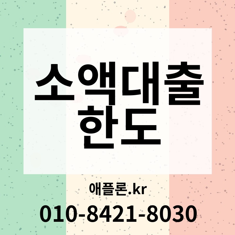 소액대출 한도 | 애플론.kr | 010-8421-8030