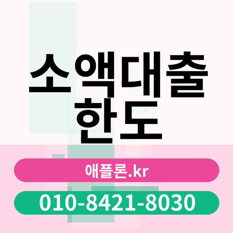 소액대출 한도 | 애플론.kr | 010-8421-8030