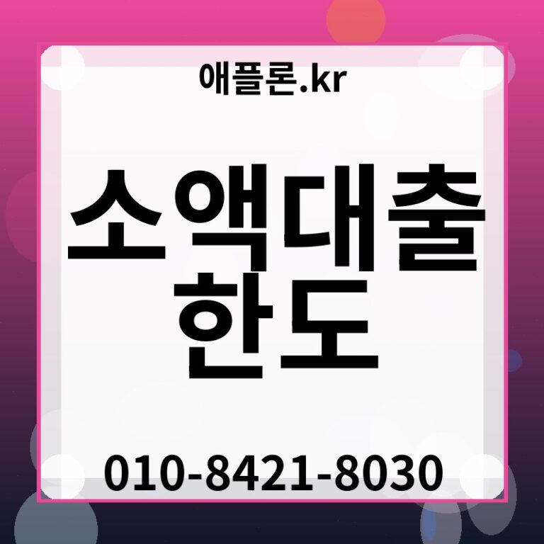 소액대출 한도 | 애플론.kr | 010-8421-8030