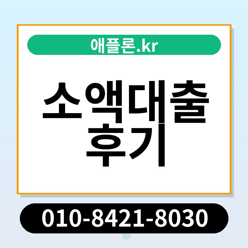 소액대출 후기 | 애플론.kr | 010-8421-8030