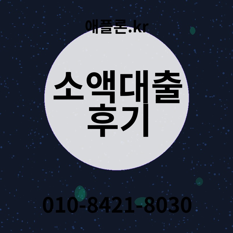 소액대출 후기 | 애플론.kr | 010-8421-8030