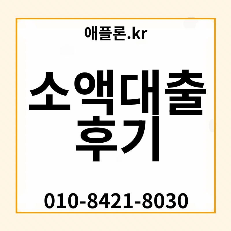 소액대출 후기 | 애플론.kr | 010-8421-8030