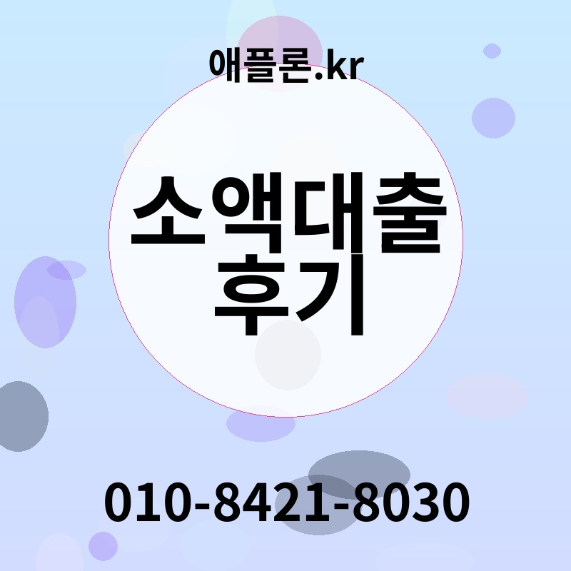 소액대출 후기 | 애플론.kr | 010-8421-8030