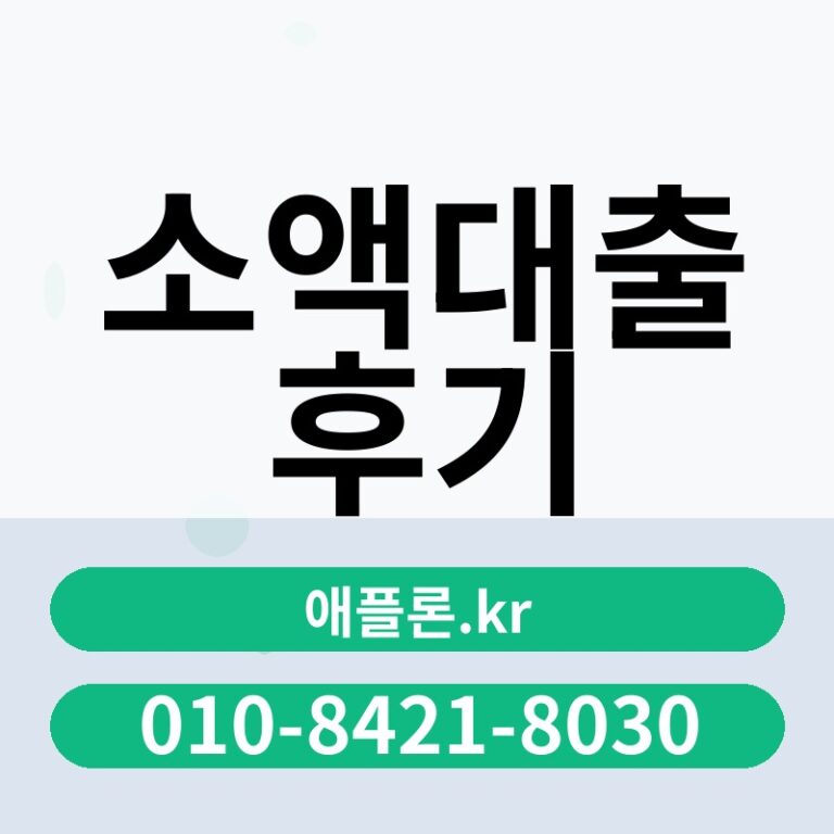 소액대출 후기 | 애플론.kr | 010-8421-8030