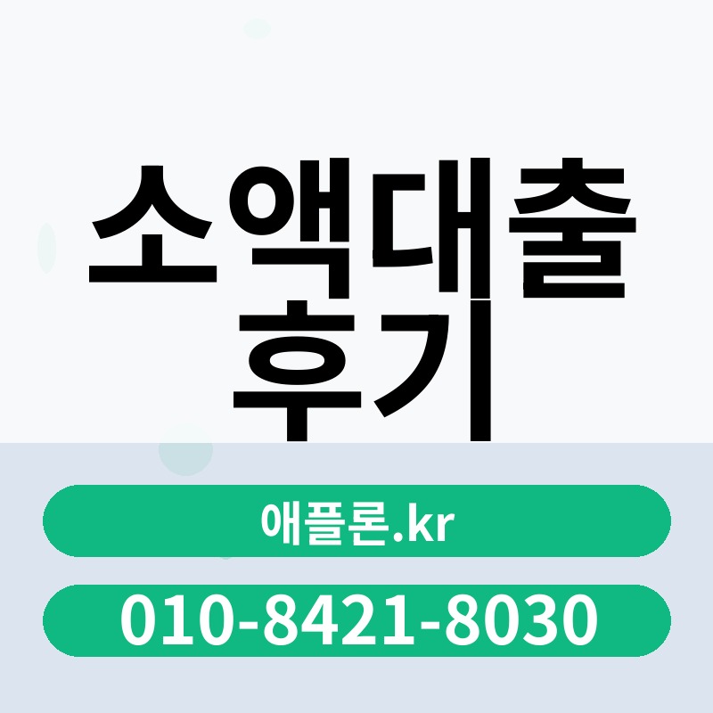 소액대출 후기 | 애플론.kr | 010-8421-8030