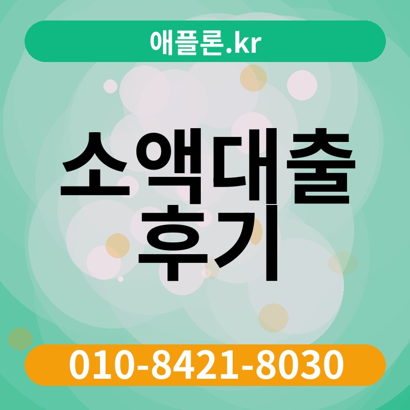 소액대출 후기 | 애플론.kr | 010-8421-8030