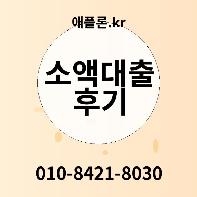 소액대출 후기 | 애플론.kr | 010-8421-8030