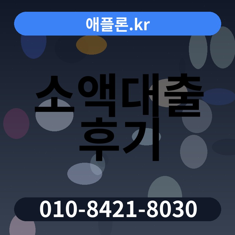 소액대출 후기 | 애플론.kr | 010-8421-8030
