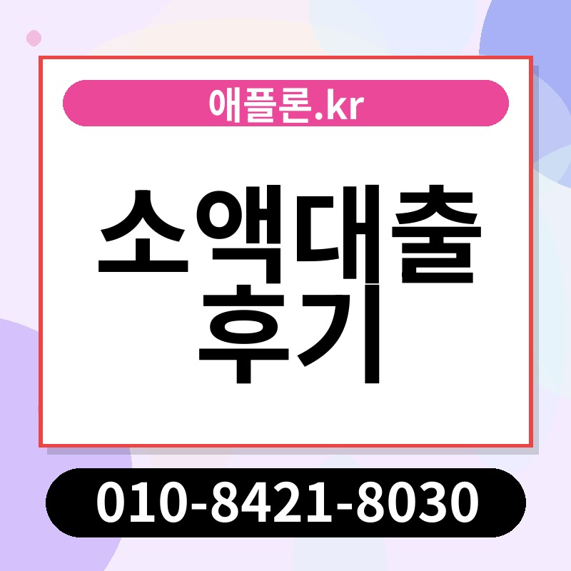 소액대출 후기 | 애플론.kr | 010-8421-8030
