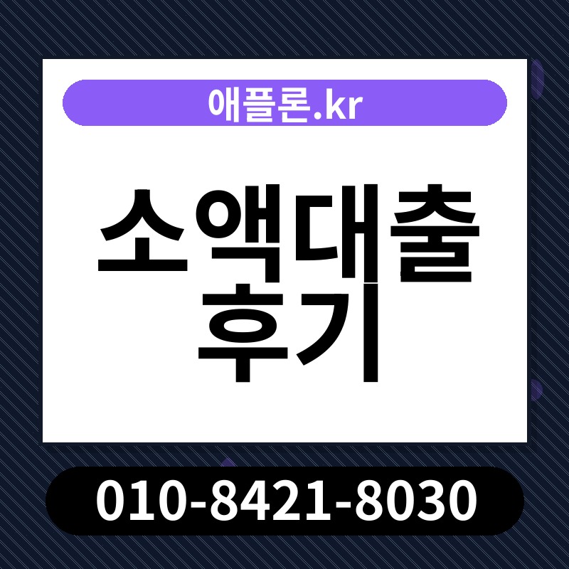 소액대출 후기 | 애플론.kr | 010-8421-8030