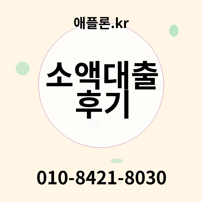 소액대출 후기 | 애플론.kr | 010-8421-8030