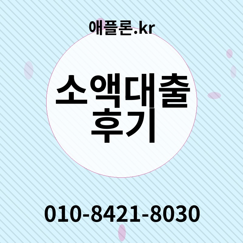 소액대출 후기 | 애플론.kr | 010-8421-8030