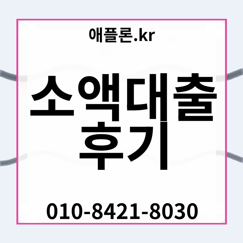 소액대출 후기 | 애플론.kr | 010-8421-8030