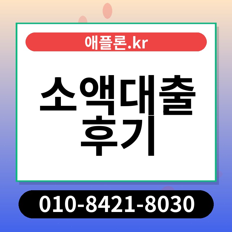 소액대출 후기 | 애플론.kr | 010-8421-8030