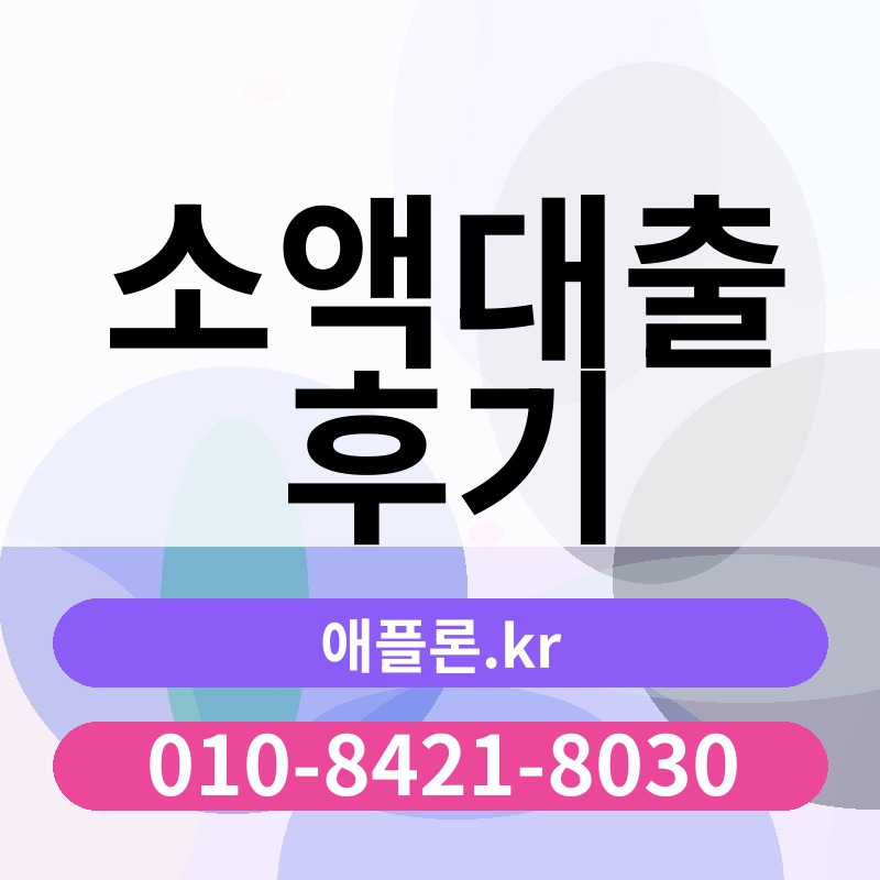 소액대출 후기 | 애플론.kr | 010-8421-8030