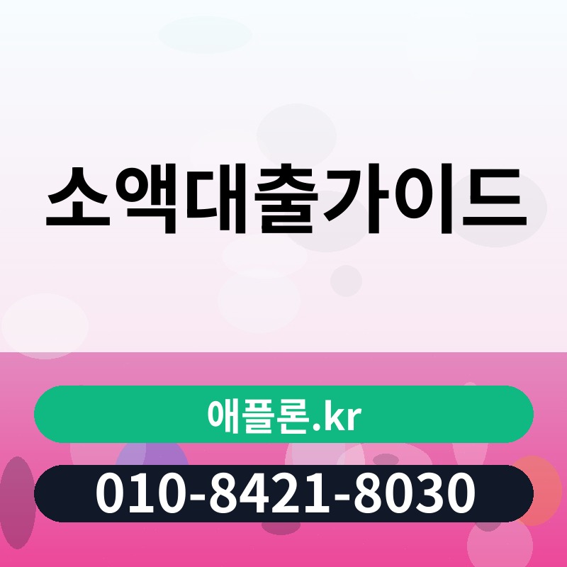 소액대출가이드 | 애플론.kr | 010-8421-8030