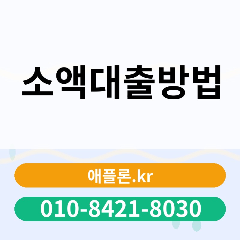 소액대출방법 | 애플론.kr | 010-8421-8030
