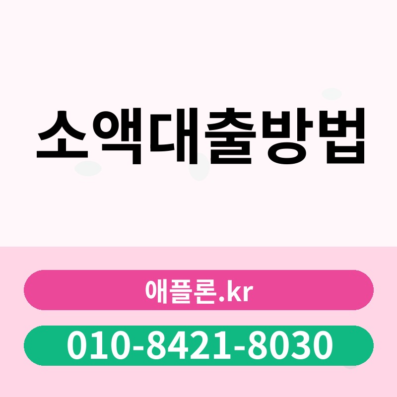 소액대출방법 | 애플론.kr | 010-8421-8030