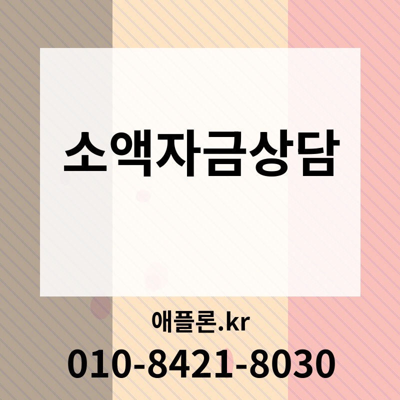 소액자금상담 | 애플론.kr | 010-8421-8030