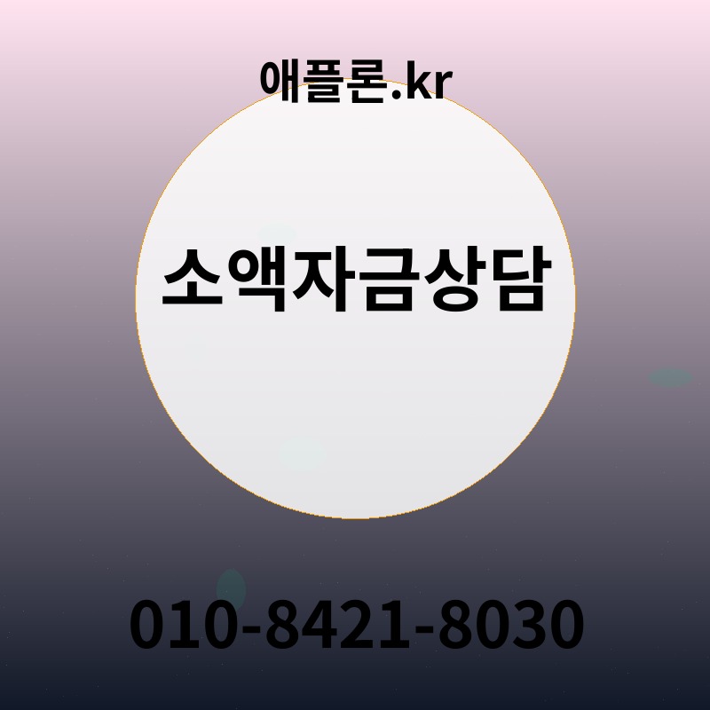 소액자금상담 | 애플론.kr | 010-8421-8030