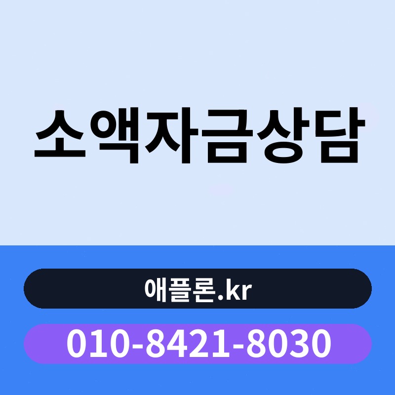 소액자금상담 | 애플론.kr | 010-8421-8030