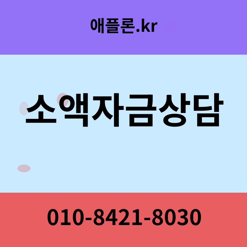 소액자금상담 | 애플론.kr | 010-8421-8030
