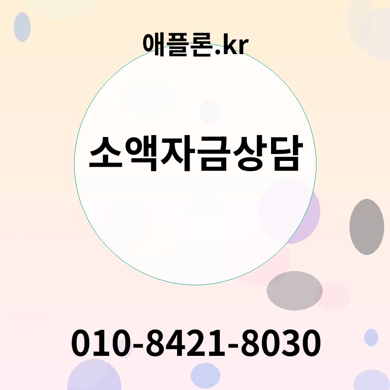 소액자금상담 | 애플론.kr | 010-8421-8030
