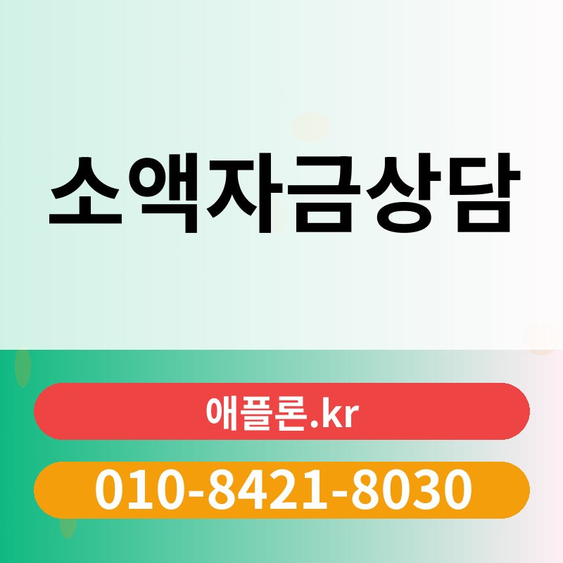 소액자금상담 | 애플론.kr | 010-8421-8030
